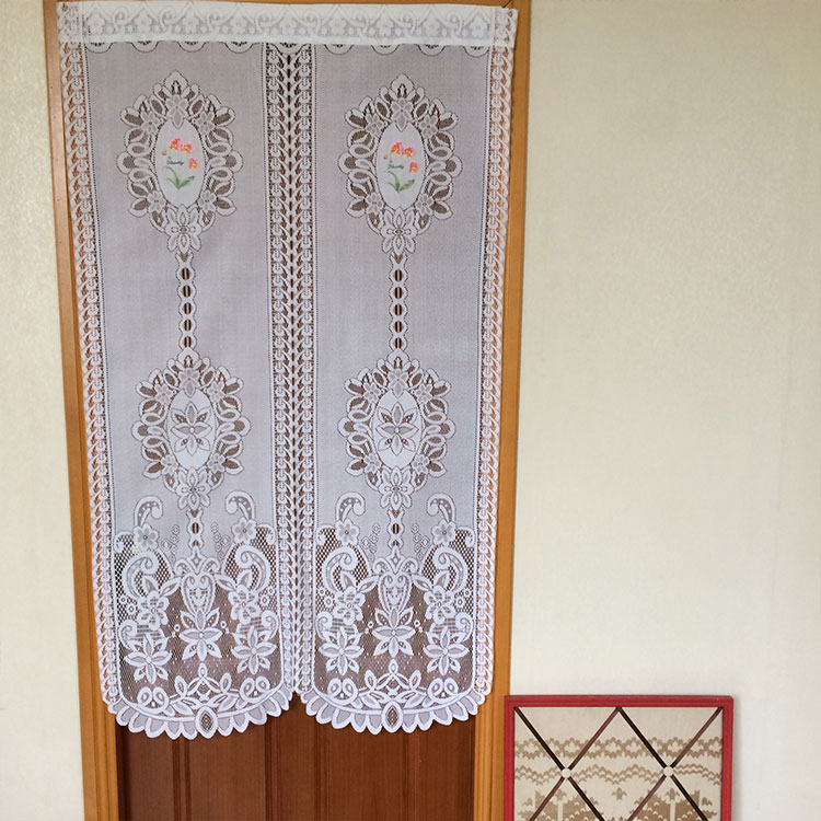 ファクトリーカスタム日本刺繍ドアイスラム風チュールカーテン生地シアー