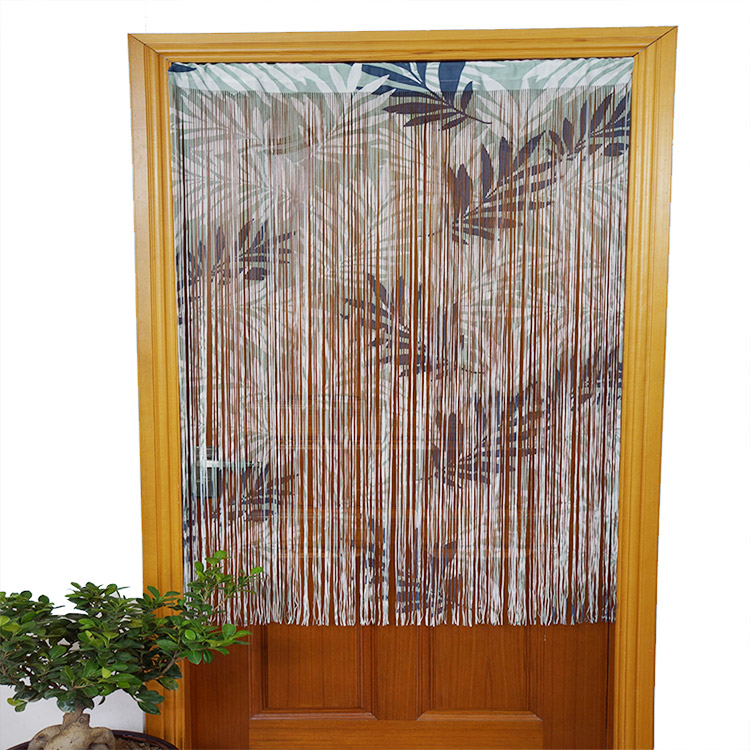 最新のデザイン熱帯植物パターンの100％ポリエステルハーフハンギング装飾ドアカーテン寝室用リビングルームカーテン