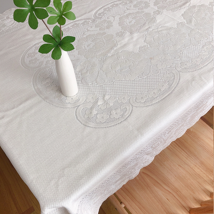 Hot Sale Custom Hotel Dining Elegant Rectangle Lace Table Cloth Wedding Cheap Tablecloths For Wedding Party