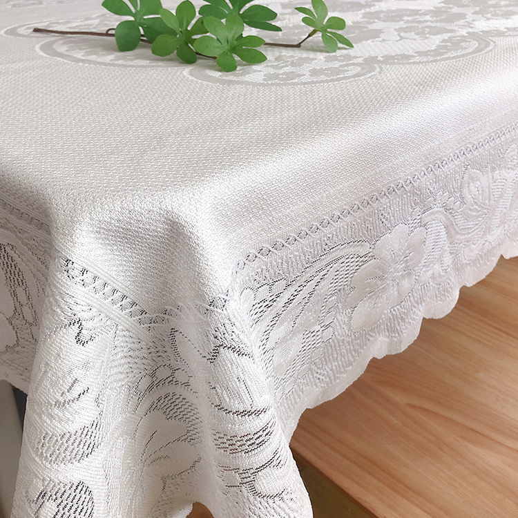 Hot Sale Custom Hotel Dining Elegant Rectangle Lace Table Cloth Wedding Cheap Tablecloths For Wedding Party